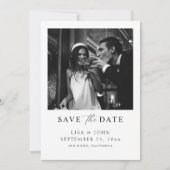 クラシックオールドマネーウェディングの結婚式日程事前通知フォトカード 招待状 (正面)
