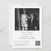 クラシックオールドマネーウェディングの結婚式日程事前通知フォトカード 招待状 (裏面)