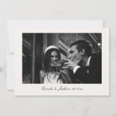 クラシックオールドマネーブラック&アイボリー結婚式の写真 サンキューカード (裏面)