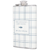 クラシックカスタマイズ可能なプレイドレイクハウスブルーフィッシュ フラスク (左)