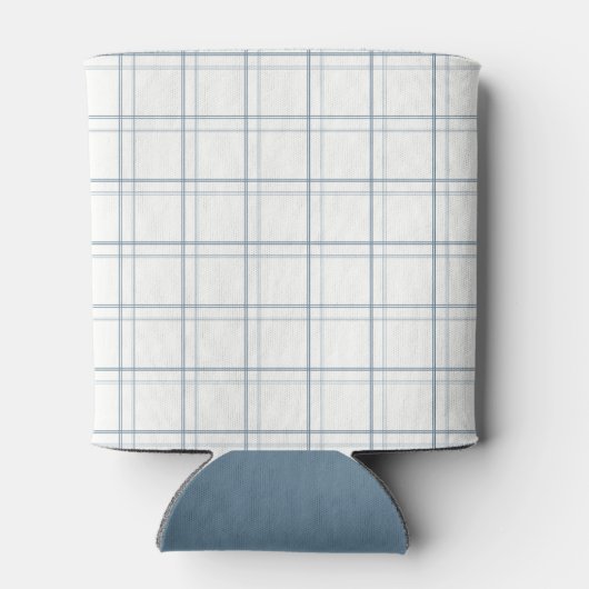 クラシックカスタマイズ可能なプレイドレイクハウスブルーフィッシュ 缶クーラー (裏面)