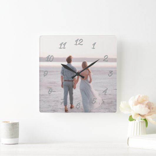 クラシックカスタマイズ可能な写真ギフト スクエア壁時計 (ホーム)