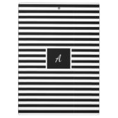 クラシックカスタムイニシャル白黒ストライプの クリップボード (裏面)