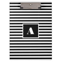 クラシックカスタムイニシャル白黒ストライプの