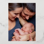 クラシックカスタムシンプルベビー名エレガント 箔シーズンカード (裏面)