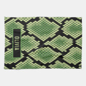 クラシックカスタムネーム スネーク アニマル プリント パターン キッチンタオル (横)