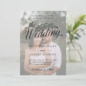 クラシックカスタムヴィンテージ素朴スクリプ結婚ト 招待状 (スタンド正面)