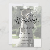 クラシックカスタム写真裏の植物結婚葉 招待状 (正面)