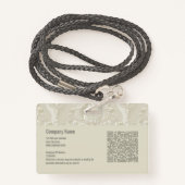 クラシックカスタム社員フォト会社QRコード バッジ (裏面ランヤード)