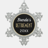 クラシックカスタム退職オーナメント スノーフレークピューターオーナメント (正面)