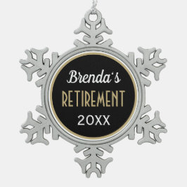 クラシックカスタム退職オーナメント スノーフレークピューターオーナメント