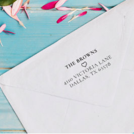 クラシックカスタムFamily ReturnAddressシンプルハート ラバースタンプ