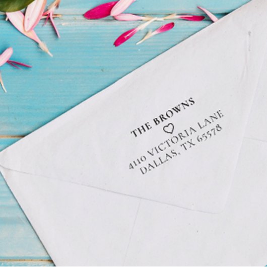 クラシックカスタムFamily ReturnAddressシンプルハート ラバースタンプ