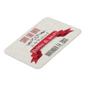 クラシックカスタムSave the Date Red Banner マグネット (左側)