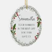 クラシックカスタムSobriatyマイルストーンソバークリスマス セラミックオーナメント (右)