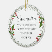 クラシックカスタムSobriatyマイルストーンソバークリスマス セラミックオーナメント (左)