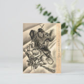 クラシックカッコいいヴィンテージ日本の鬼 ポストカード (スタンド正面)