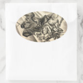 クラシックカッコいいヴィンテージ日本の鬼 楕円形シール (バッグ)