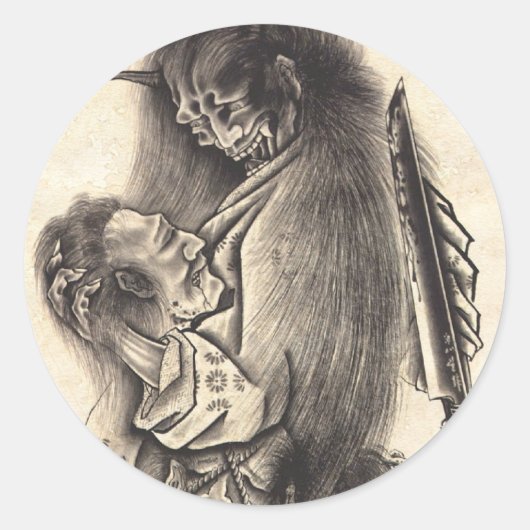 クラシックカッコいいヴィンテージ日本魔墨入れ ラウンドシール (正面)