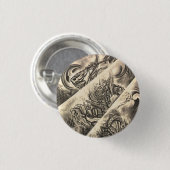 クラシックカッコいいヴィンテージ日本魔墨入れ 缶バッジ (正面&裏面)