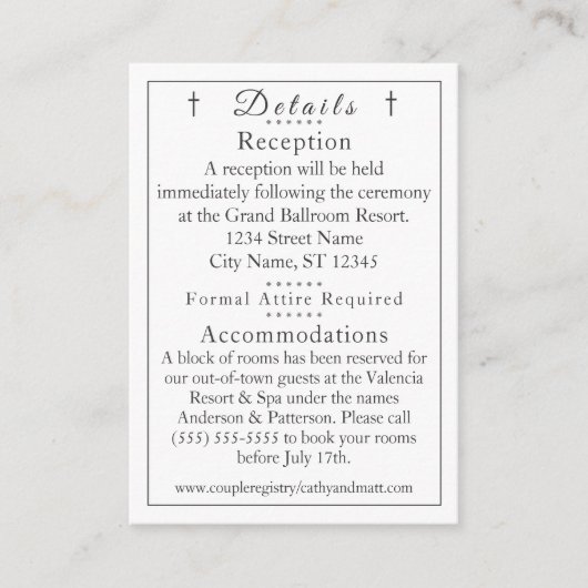 クラシックカトリックモノグラムの詳細カード エンクロージャーカード (正面)