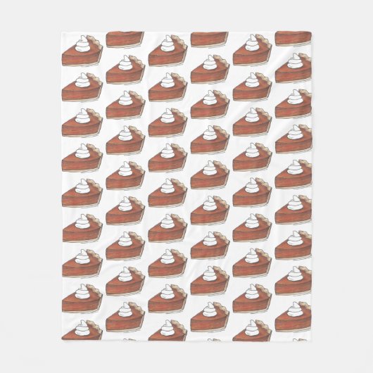 クラシックカボチャのパイスライス感謝祭ディナーフード フリースブランケット (正面)