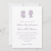 クラシックカメオリージェンシー結婚パープルズ 招待状 (正面)