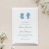 クラシックカメオリージェンシー結婚ブルー セーブザデート