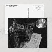 クラシックカメラを押す ポストカード (正面/裏面)