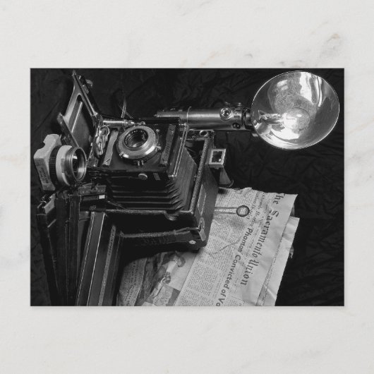 クラシックカメラを押す ポストカード (正面)