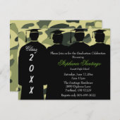 クラシックカモエレガント卒業招待状 招待状 (正面/裏面)