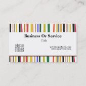 クラシックカラフルおもしろいレトロスタイルパターンストライプ 名刺 (裏面)