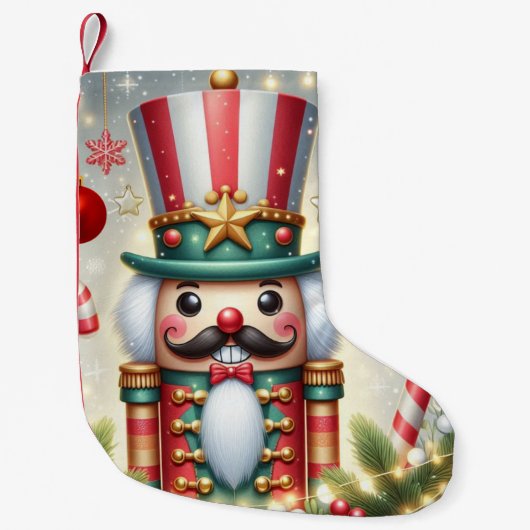 クラシックカラフルお洒落の割り割り スモールクリスマスストッキング (正面)