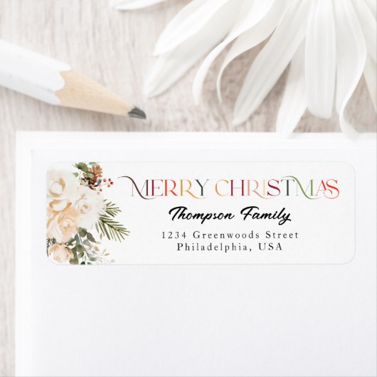 クラシックカラフルエレガントクリスマス ラベル (インサイチュ)