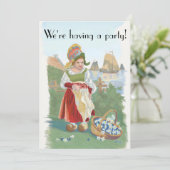 クラシックカラフルオランダガール絵画ズ 招待状 (スタンド正面)