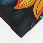 クラシックカラフルドードルフラワーアートデザイン フリースブランケット (角)