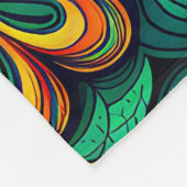 クラシックカラフルドードルフラワーアートデザイン フリースブランケット (角)