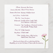 クラシックカラフルフローラの結婚緑 プログラム (裏面)