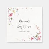 クラシックカラフルフローラ赤ちゃんシャワー スタンダードカクテルナプキン (正面)