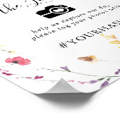 クラシックカラフルワイルドキャプチャー愛ハッシュタグ ポスター (角)