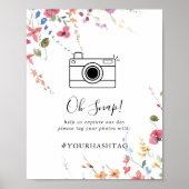 クラシックカラフルワイルドフローラ結婚のOHスナップ ポスター (正面)