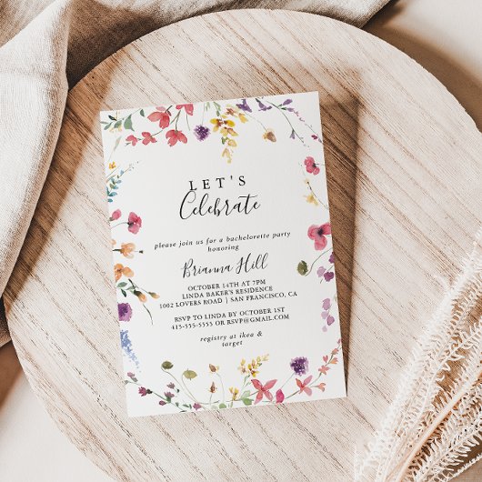 クラシックカラフルワイルドレッツ祝のパーティー 招待状