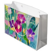 クラシックカラフル水の色フローラモーニングカロリー ラージペーパーバッグ (裏面アングル)