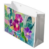 クラシックカラフル水の色フローラモーニングカロリー ラージペーパーバッグ (正面アングル)