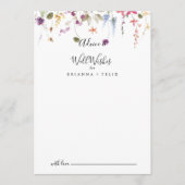 クラシックカラフル野フローラ結婚の願い アドバイスカード (正面)