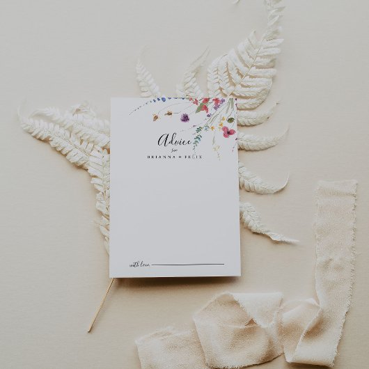 クラシックカラフル野フローラ結婚ズ アドバイスカード