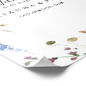 クラシックカラフル野フローラ結婚歓迎サイン ポスター (角)