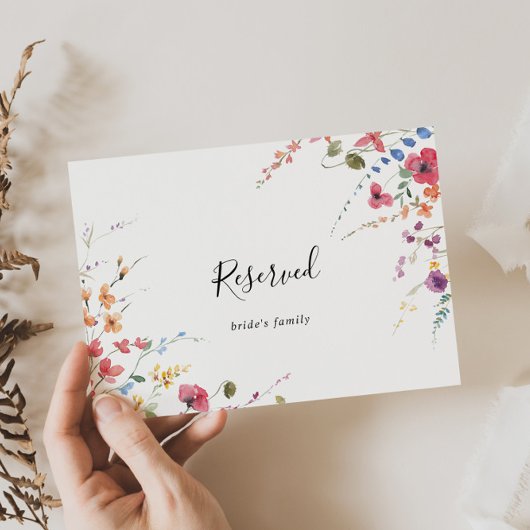 クラシックカラフル野生フローラ結婚の予約記号