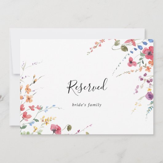 クラシックカラフル野生フローラ結婚の予約記号 (裏面)