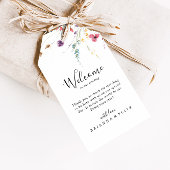 クラシックカラフル野生フローラ結婚歓迎 ギフトタグ